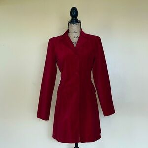 Vintage XOXO Red Velvet Mid Length Coat